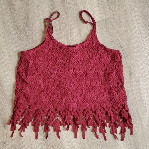 Rue21 Tops - Rue21 burgundy crochet croptop